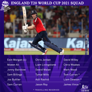 England Team Squad for ICC Men's T20 World Cup 2021 Players List