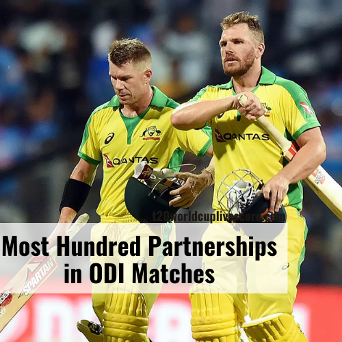David Warner and Aaron Finch Players with Most Hundred Partnerships in ODI Matches