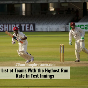 List of Teams With the Highest Run Rate In Test Innings - Team Records