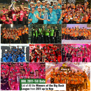 List of All the Winners of the Big Bash League from 2011 up to Now