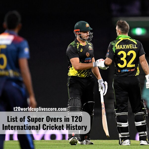 List of Super Overs in T20 International Cricket History