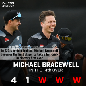 Michael Bracewell the First Player to Take a Hat-Trick in the First Over T20I