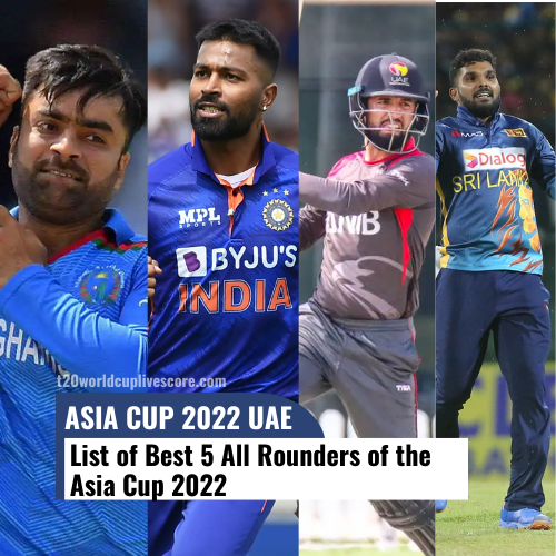 List of Best 5 All Rounders of the Asia Cup 2022