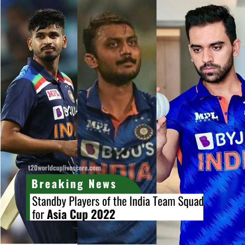 Standby Players of the India Team Squad for Asia Cup 2022
