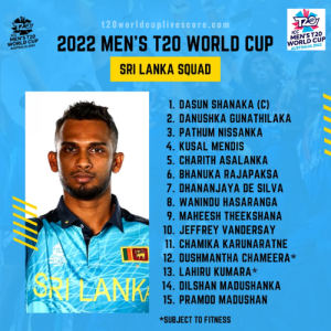 Sri Lanka Team Squad for ICC Men's T20 World Cup 2022