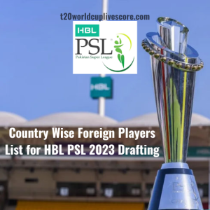 Country Wise Foreign Players List for HBL PSL 2023 Drafting