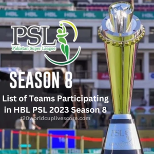 List of Teams Participating in HBL PSL 2023 Season 8