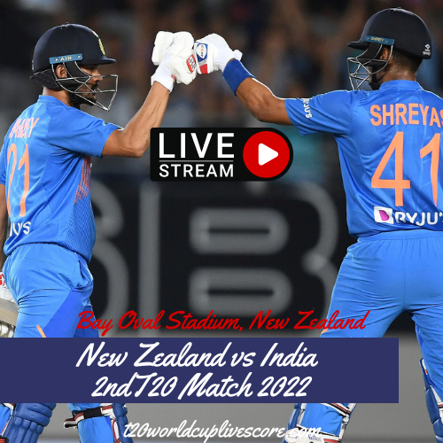 New Zealand vs India 2nd T20I match Live Ball by Ball Score