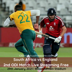 South Africa vs England 2nd ODI Match Live Streaming Channels