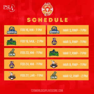 Islamabad United Team Schedule for PSL 2023 Season 8