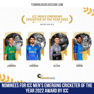 Nominees for ICC Men’s Emerging Cricketer of the Year 2022