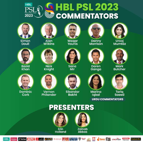 List of HBL PSL 2023 Commentators in English & Urdu Language