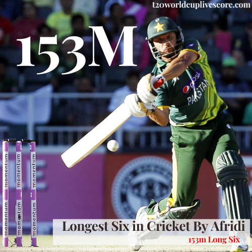Longest Six in Cricket History by Shahid Khan Afridi