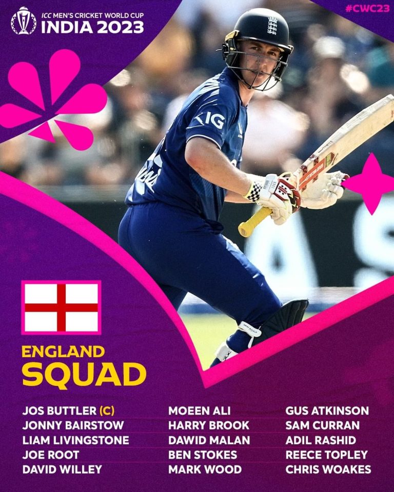England Confirms Provisional World Cup 2023 Squad
