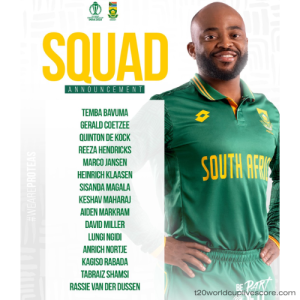 South Africa Team Squad for ICC Cricket World Cup 2023